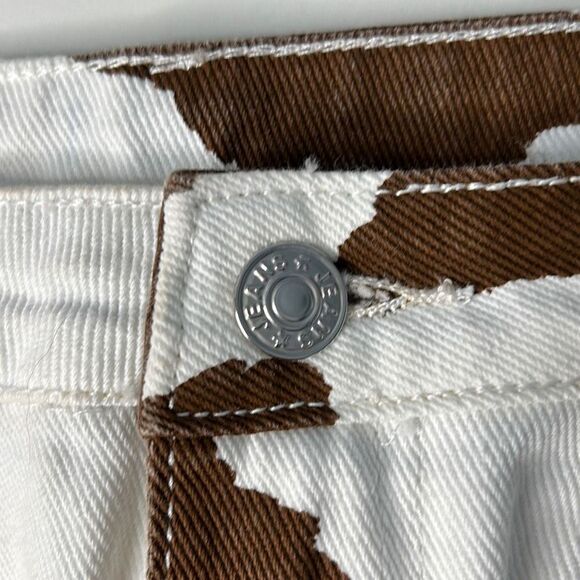 Shein Cow Print High Rise Mini Denim Skirt Medium - Picture 3 of 8